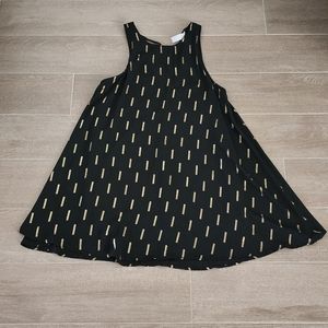 Metallic Print Swing Mini Dress